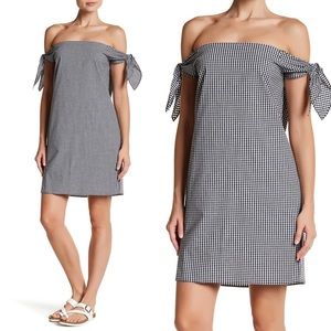 New Love Ady Gingham Off the Shoulder Dress